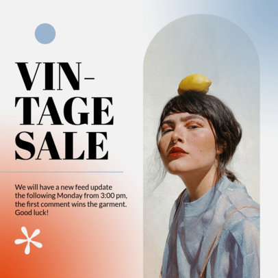 Instagram Post Maker for a Vintage Clothing Sale