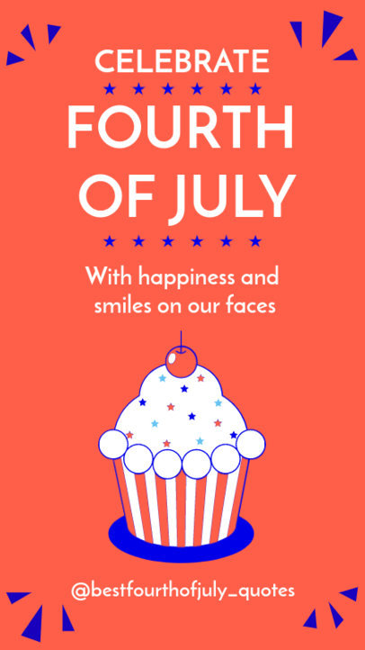 Instagram Story Generator for a 4th of July Celebration Featuring a Cupcake Illustration 