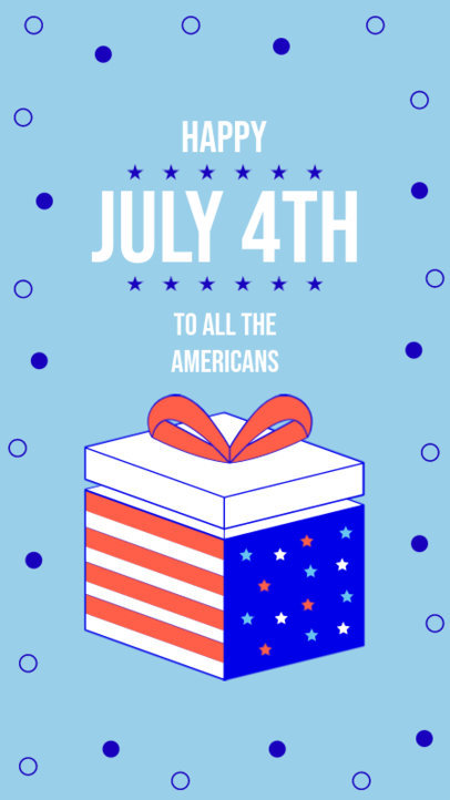 Instagram Story Maker With a Happy 4th of July Message and a Gift Illustration 3752j