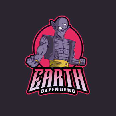 Gaming Logo Template with a Character Graphic Inspired by Piccolo from Dragon Ball