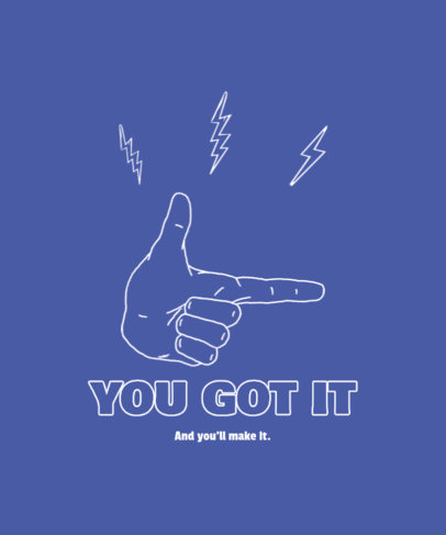 Illustrated T-Shirt Design Creator Featuring a Hand Gesture with a Quote