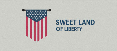 4th of July-Themed Facebook Cover Template with an American Flag Graphic 3755e