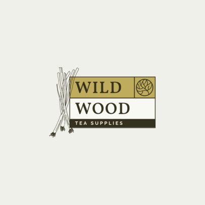 Logo Generator for a Tea Supplies Shop Featuring Botanical Illustrations