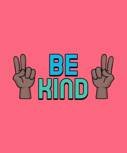 T-Shirt Design Template Featuring a Quote and Peace Hand Signs