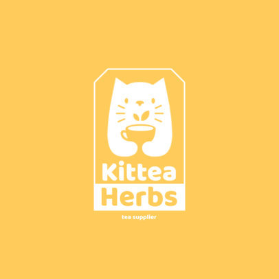 Tea Supplier Logo Template with a Kitty Graphic