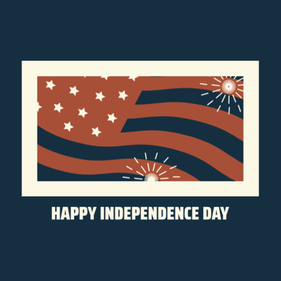 Instagram Post Generator Featuring a Waving American Flag for a Happy Independence Day