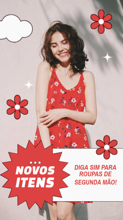 Instagram Story Maker for Clothing Brands Featuring Simple Flower Graphics 4033d-el1