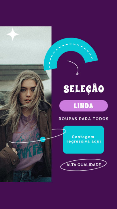Instagram Story Design Creator with Portuguese Text and a Retro Style 4037f-el1