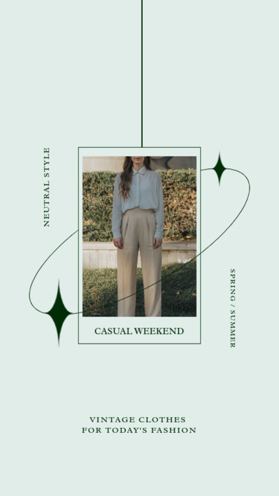 Elegant Instagram Story Design Maker for a Vintage Clothing Store