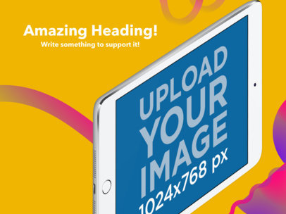 Appstore Screenshot Maker of an Angled White iPad Mini in Landscape Position 