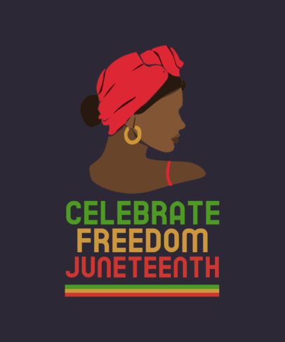 T-Shirt Design Template to Celebrate Juneteenth Featuring a Woman Illustration