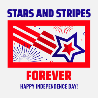 Instagram Post Maker with Stars and Stripes for Independence Day 3753l