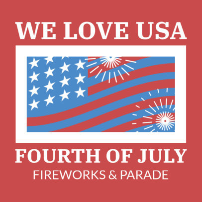 Instagram Post Template for a Traditional 4th of July Parade 3753k