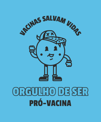 COVID Vaccine-Themed T-Shirt Design Maker with a Quote in Portuguese