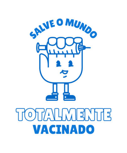 T-Shirt Design Template Featuring a COVID Vaccine Cartoon