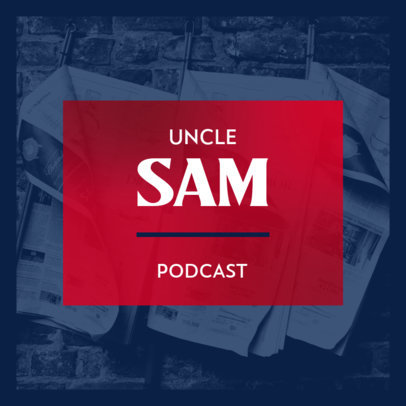 Politics Podcast Cover Template Featuring a Simple Layout 4396g