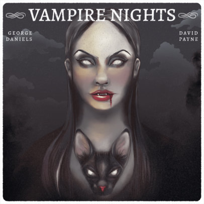 Podcast Cover Design Template with a Vampire Illustration 3749a