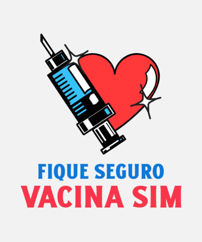 T-Shirt Design Generator Featuring a Sparkling Heart with a COVID-19 Vaccine