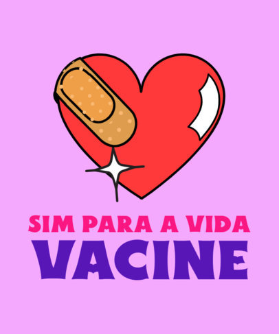 T-Shirt Design Creator Featuring a Heart with a Band-Aid for a Vaccination Campaign