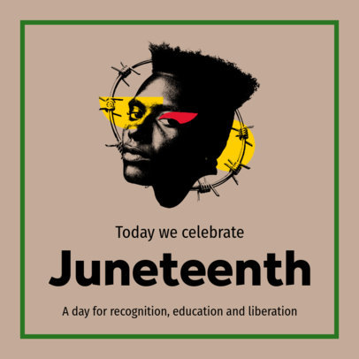Instagram Post Template Featuring a Juneteenth Theme and Collage-Style Graphics 3773a