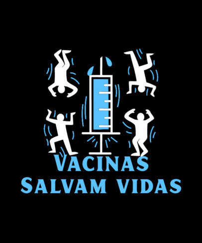 Vaccination-Themed T-Shirt Design Generator With a Syringe Clipart 