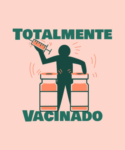 Illustrated T-Shirt Design Template With a COVID-19 Vaccination Theme