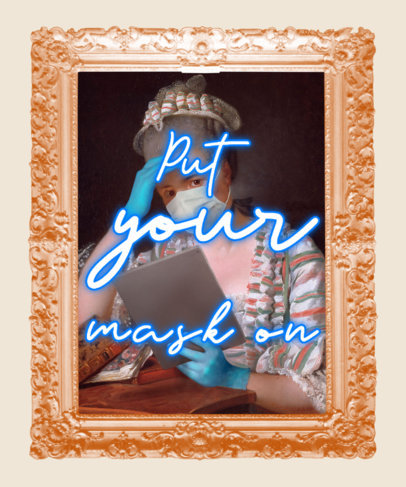 T-Shirt Design Creator with a Funny Quote and an Old Painting