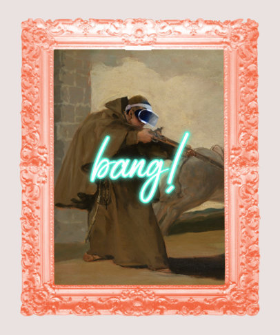 Illustrated T-Shirt Design Template with a Trendy Style Inspired by Memes