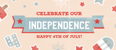 Facebook Cover Template Featuring 4th of July Themed Graphics 3754b