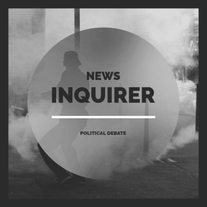 Political Podcast Cover Maker With a Monochromatic Style 4396m
