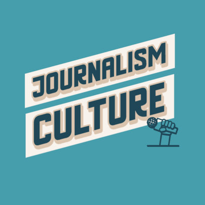 Podcast Cover Design Maker for a Journalists' Discussion Table 4400d