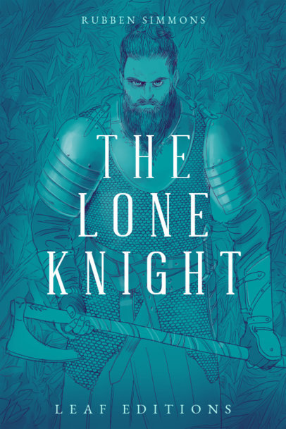Fiction Book Cover Design Template with an Epic Knight Portrait