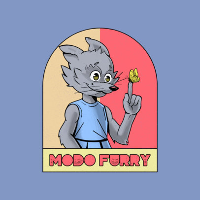 Logo Maker for Furries Featuring an Illustrated Character