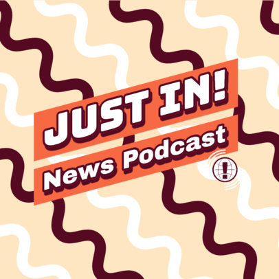 Podcast Cover Maker for a News Program Featuring a Textured Background 4400h