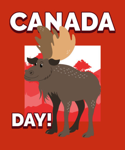 T-Shirt Design Maker for Canada Day Featuring Illustrated Wild Animals