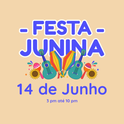 Instagram Post Template with a Festa Junina-Themed Graphic 3715d