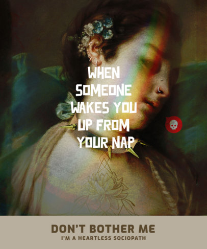 T-Shirt Design Creator Featuring a Classical Painting with a Funny Quote