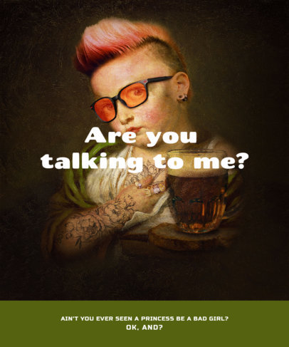 T-Shirt Design Generator Featuring a Classical-Style Painting with a Funny Text