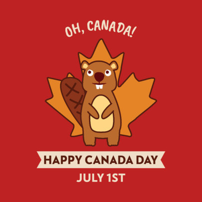 Instagram Post Maker for Canada Day with Flat Illustrations