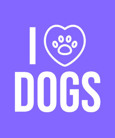 T-Shirt Design Generator for Pet Owners Featuring a Heart with a Dog Paw a27j 3768