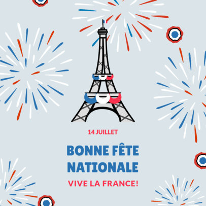 Instagram Post Design Maker to Celebrate Bastille Day 3772