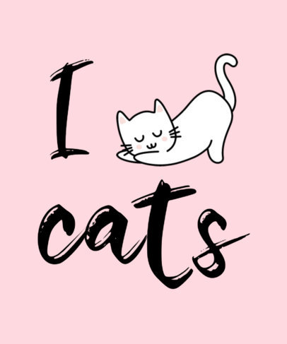 Quote T-Shirt Design Template Featuring a Sleepy Cat Graphic