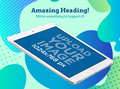 Mockup of a White iPad Mini in Landscape Position