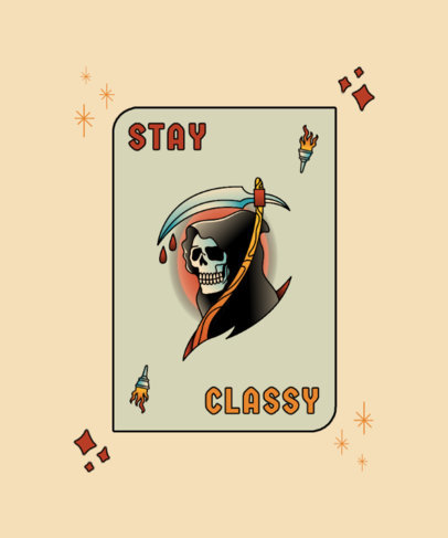 Poker-Themed T-Shirt Design Maker with Tattoo-Styled Graphics