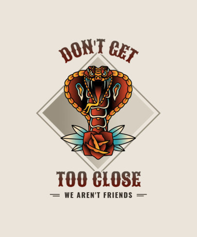 T-Shirt Design Maker Featuring a Cobra Graphic in a Tattoo Style