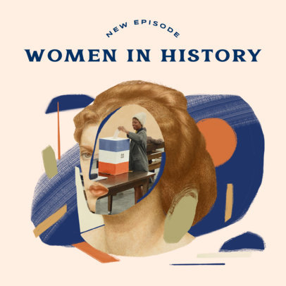 Podcast Cover Maker for History Shows Featuring Surreal Collages 4411