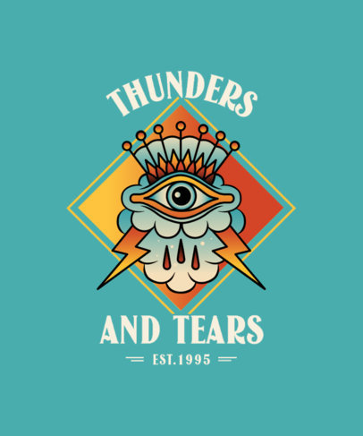 T-Shirt Design Template with an Abstract Graphic Inspired by Tattoos