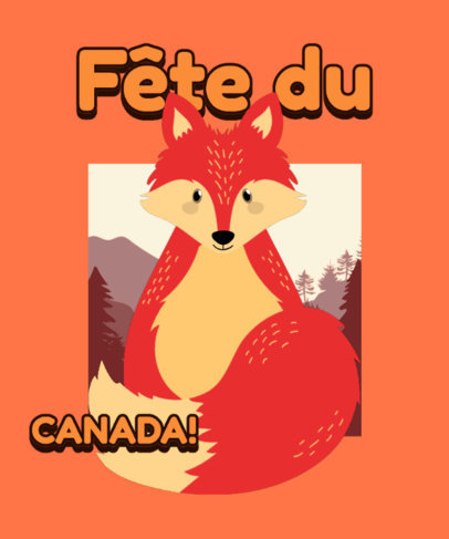 Canada Day-Themed T-Shirt Design Creator with a Red Fox Illustration