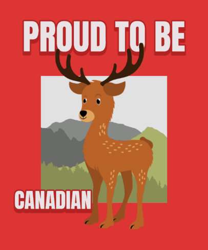 Illustrated T-Shirt Design Generator for Canada Day with a Friendly Moose 