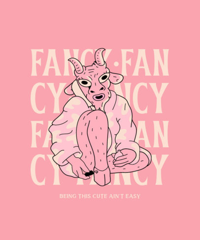 T-Shirt Design Generator with an Illustrated Baphomet Cartoon
